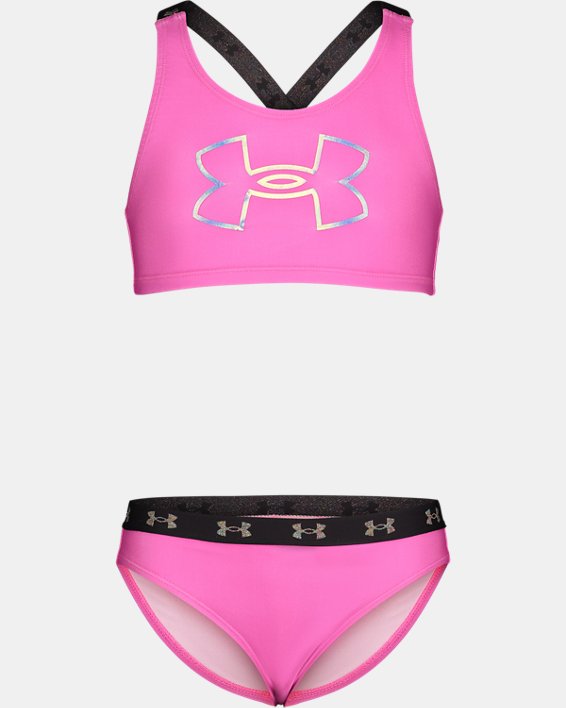 Girls' UA Two-Piece Racer Bikini, Pink, pdpMainDesktop image number 0